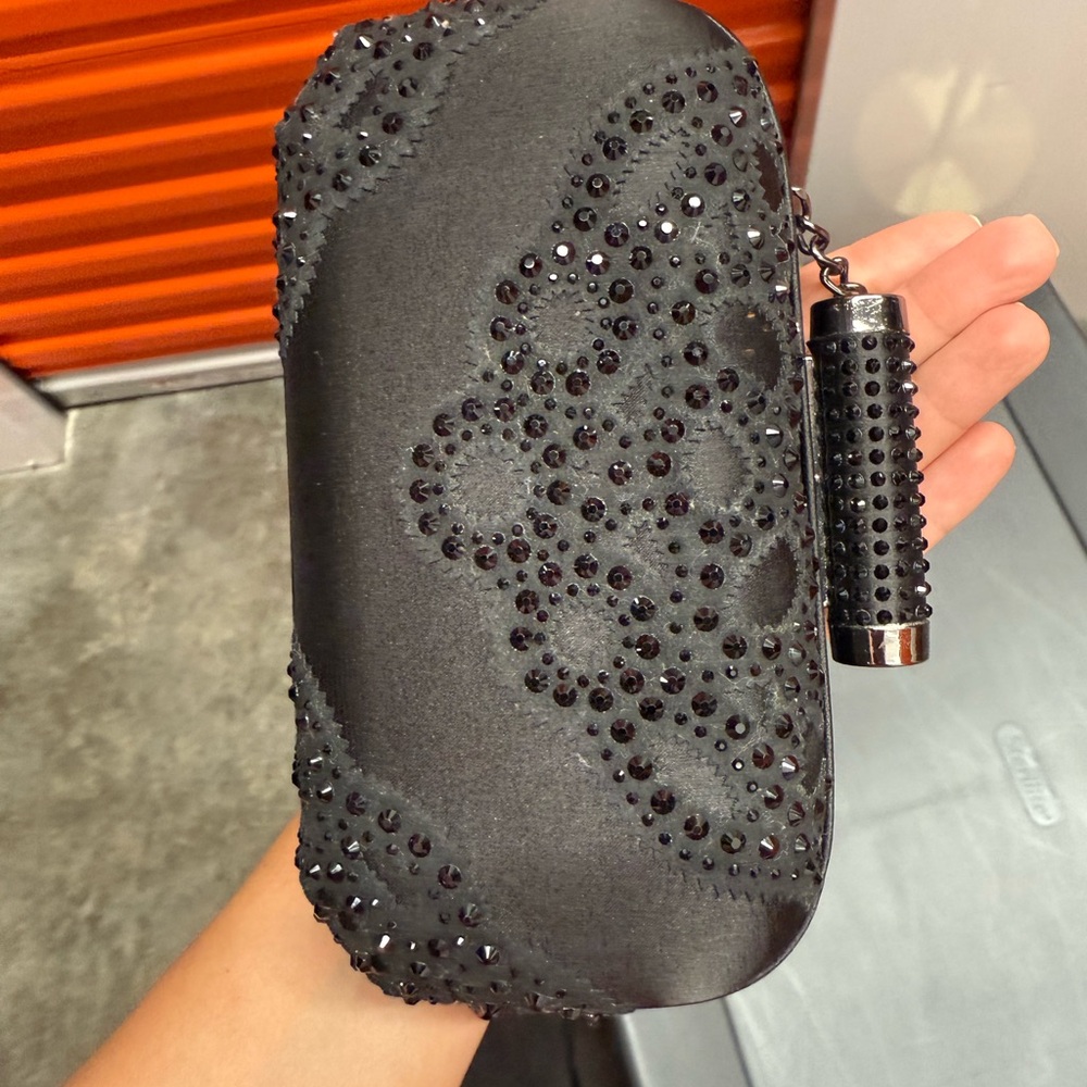 Badgley Mischka Black Embellished Clutch